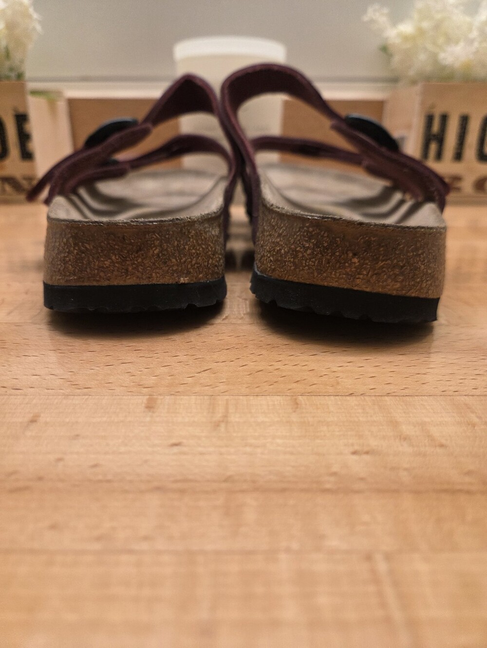 Birkenstock Papillio 245 Red Strappy Buckle Sandals Metallic Womens Size EU 39 - Picture 6 of 11